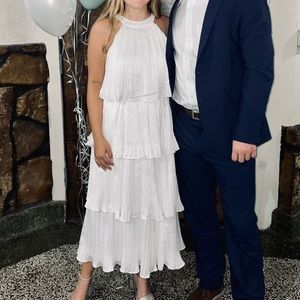 White Ruffle Lulu’s MIDI Dress